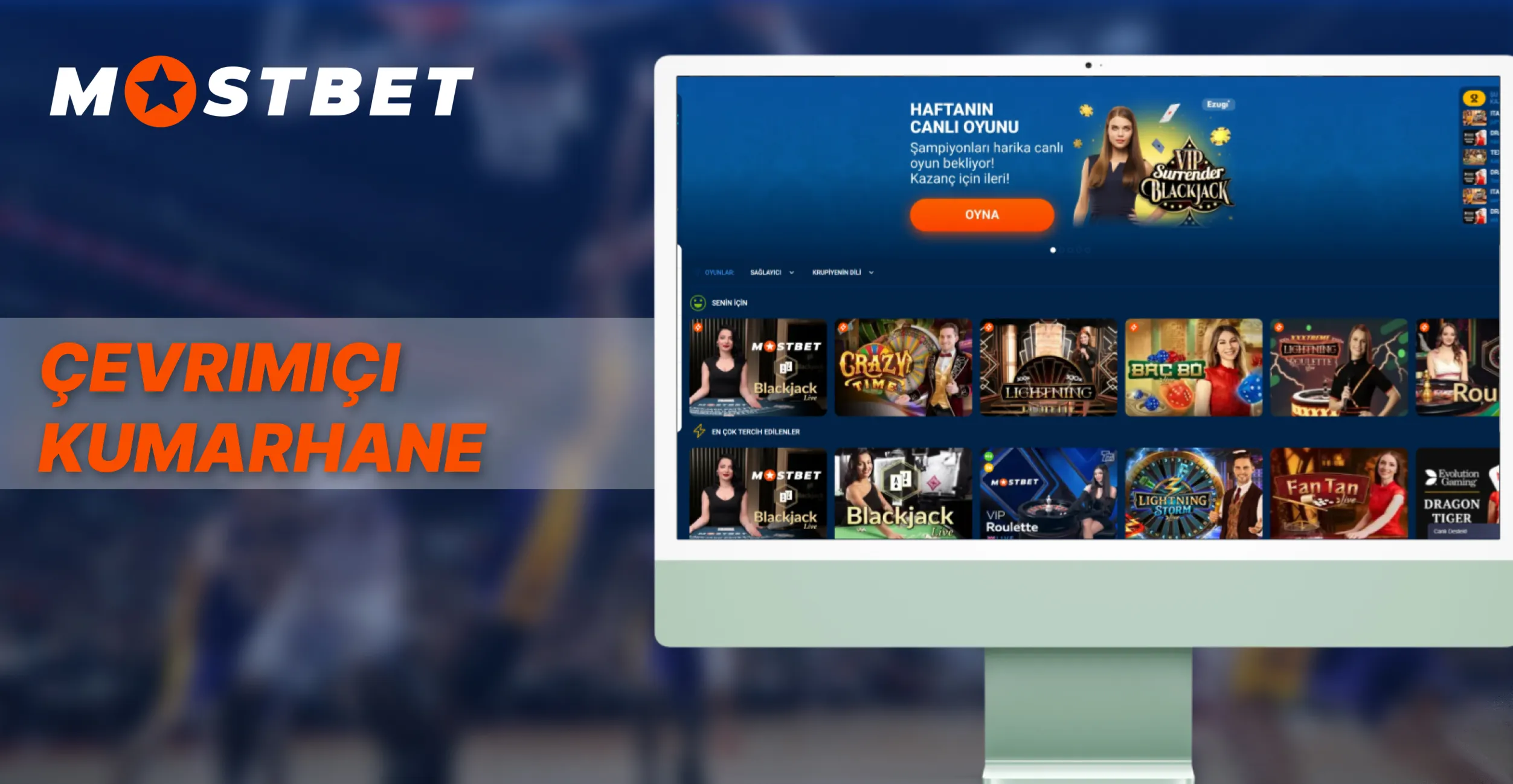 Türkiye'de mükemmel bir akşam için Mostbet Casino
